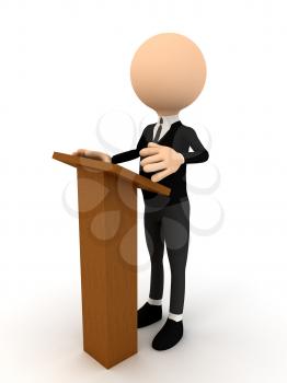 Royalty Free Clipart Image of a Person Speaking at a Podium