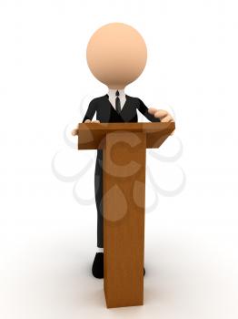 Royalty Free Clipart Image of a Person Standing at a Podium