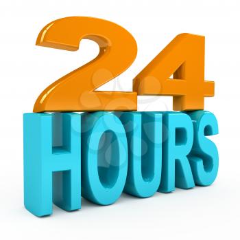 Royalty Free Clipart Image of a 24 Hours Concept