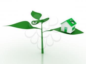 Royalty Free Clipart Image of an Ecological House