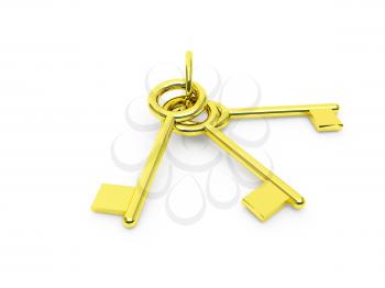 Royalty Free Clipart Image of Gold Keys