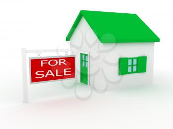 Royalty Free Clipart Image of a House for Sale