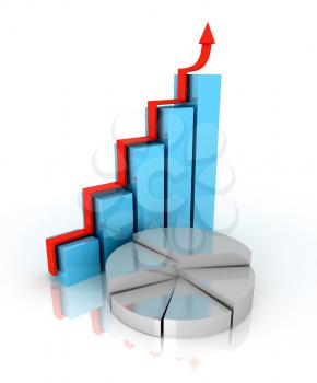 Royalty Free Clipart Image of a Chart and Graph