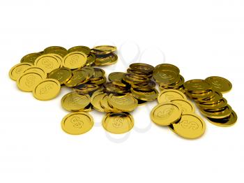 Royalty Free Clipart Image of Gold Coins