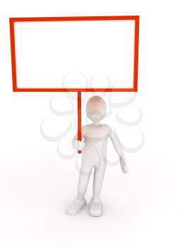 Royalty Free Clipart Image of a Person Holding a Poster