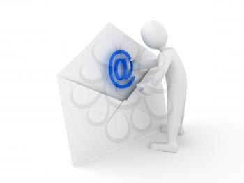 Royalty Free Clipart Image of a Person With an Envelope