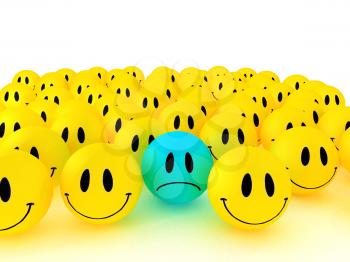 Royalty Free Clipart Image of a Group of Smiley Faces