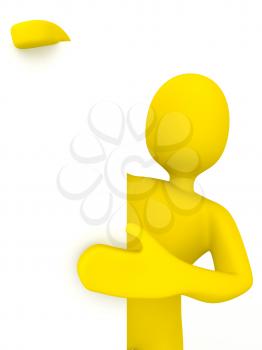 Royalty Free Clipart Image of a Person Holding a Sign