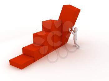 Royalty Free Clipart Image of a Person Holding Up a Chart