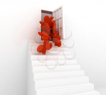 Royalty Free Clipart Image of a Staircase With Percent Signs