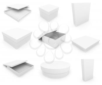 Royalty Free Clipart Image of White Boxes