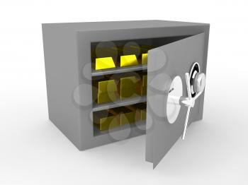Royalty Free Clipart Image of a Grey Safe