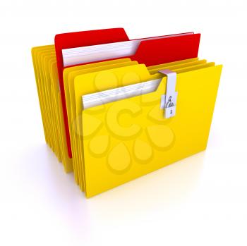Royalty Free Clipart Image of a Bunch of Folders