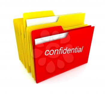 Royalty Free Clipart Image of Confidential Folders