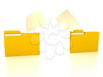 Royalty Free Clipart Image of Two Folders