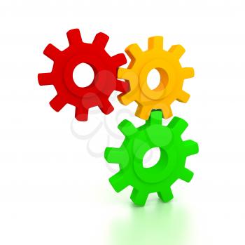 Royalty Free Clipart Image of Colorful Gears