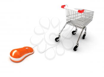 Royalty Free Clipart Image of an Online Shopping Concept