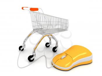 Royalty Free Clipart Image of an Online Shopping Concept