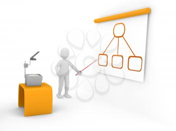 Royalty Free Clipart Image of a Person Giving a Presentation