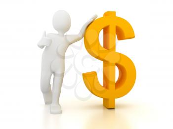 Royalty Free Clipart Image of a Person With a Dollar Sign