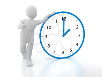 Royalty Free Clipart Image of a Person With a Clock
