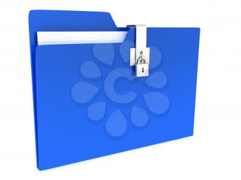 Royalty Free Clipart Image of a Locked Folder