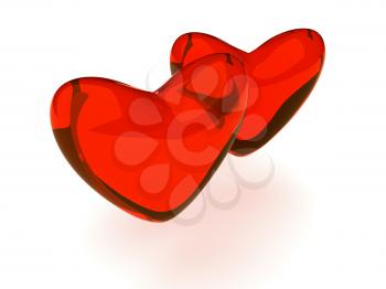 Royalty Free Clipart Image of Red Hearts