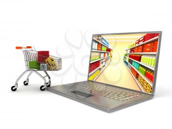 Royalty Free Clipart Image of an Internet Shopping Concept