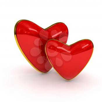Royalty Free Clipart Image of Two Hearts
