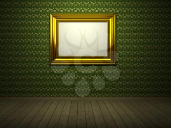 Royalty Free Clipart Image of a Picture in a Room