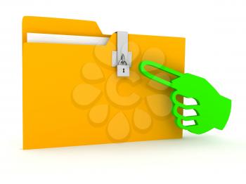 Royalty Free Clipart Image of a Locked Folder