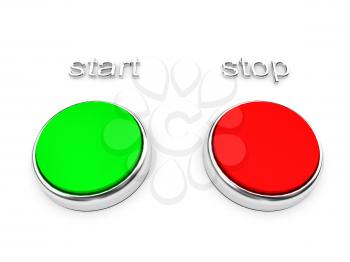 Royalty Free Clipart Image of Start and Stop Buttons