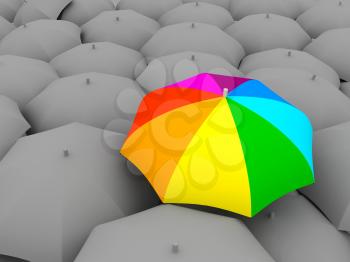 Royalty Free Clipart Image of a Bunch of Umbrellas