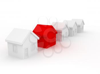 Royalty Free Clipart Image of a Row of Houses