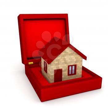 Royalty Free Clipart Image of a  House in a Box