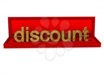 Royalty Free Clipart Image of the Word Discount in a Box
