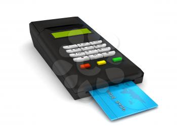 Royalty Free Clipart Image of a Credit Card Terminal