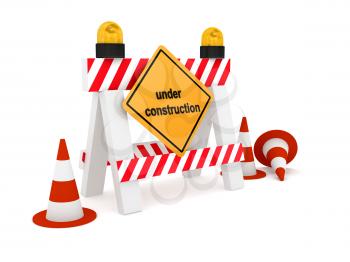 Royalty Free Clipart Image of a Construction Barrier