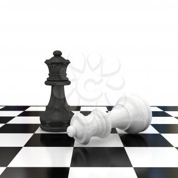 Royalty Free Clipart Image of a Chess Game