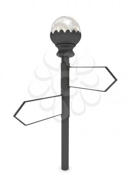 Royalty Free Clipart Image of a Blank Signpost