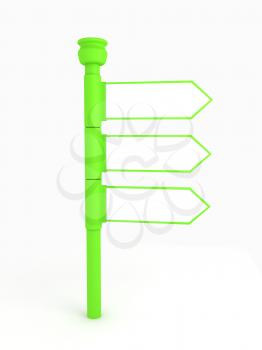 Royalty Free Clipart Image of a Green Signpost