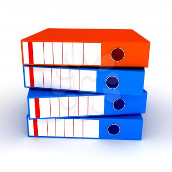 Royalty Free Clipart Image of a Bunch of Binders