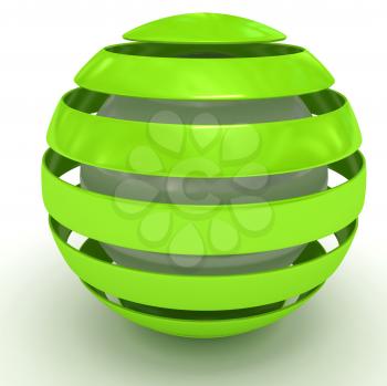 Royalty Free Clipart Image of a Green Sphere