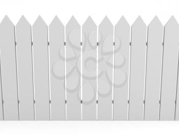 Royalty Free Clipart Image of a White Fence