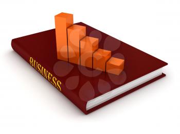Royalty Free Clipart Image of a Bar Graph on a Book
