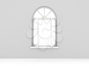 Royalty Free Clipart Image of an Opened Window