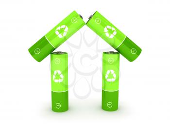 Royalty Free Clipart Image of Green Batteries