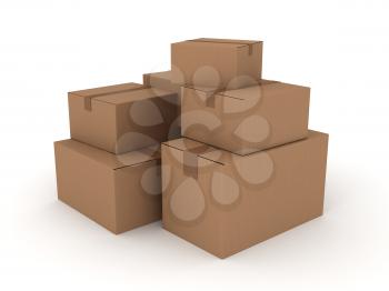 Royalty Free Clipart Image of Boxes