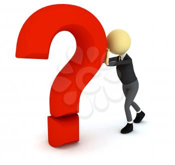 Royalty Free Clipart Image of a Person With a Question Mark