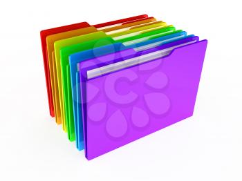 Royalty Free Clipart Image of Colourful Folders
